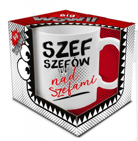 Kubek śmieszny prezent dla Szefa z napisem SZEF SZEFÓW 800 ml