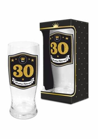 Szklanka do piwa gold z napisem " 30"